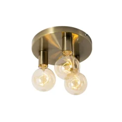 QAZQA Smarte Deckenleuchte Bronze Rund inkl. 3 Wifi G95 - Facil