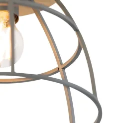 QAZQA Smarte Deckenleuchte dunkelgrau mit Holz inkl. WLAN E27 - Arthur