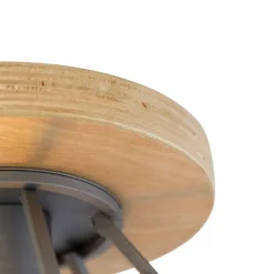 QAZQA Smarte Deckenleuchte dunkelgrau mit Holz inkl. WLAN E27 - Arthur