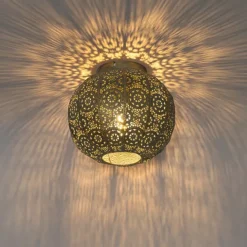 QAZQA Smarte Deckenleuchte Gold mit Grün 28,5 cm inkl. WiFi A60 - Baloo