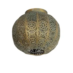 QAZQA Smarte Deckenleuchte Gold mit Grün 28,5 cm inkl. WiFi A60 - Baloo