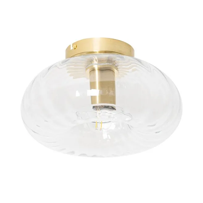 QAZQA Smarte Deckenleuchte Gold mit Glas inkl. Wifi P45 - Ayesha