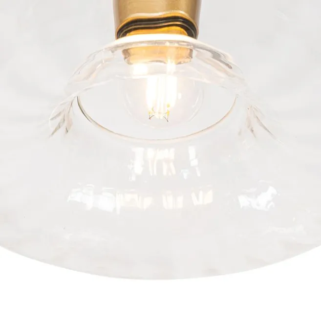 QAZQA Smarte Deckenleuchte Gold mit Glas inkl. Wifi P45 - Ayesha