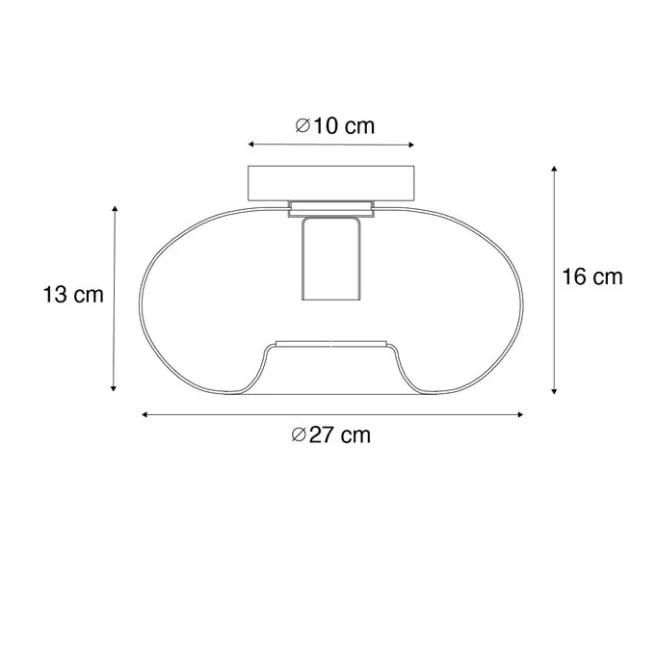 QAZQA Smarte Deckenleuchte Gold mit Glas inkl. Wifi P45 - Ayesha