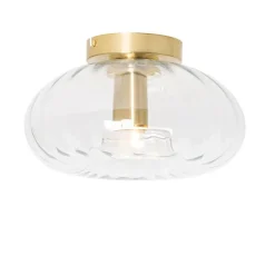 QAZQA Smarte Deckenleuchte Gold mit Glas inkl. Wifi P45 - Ayesha