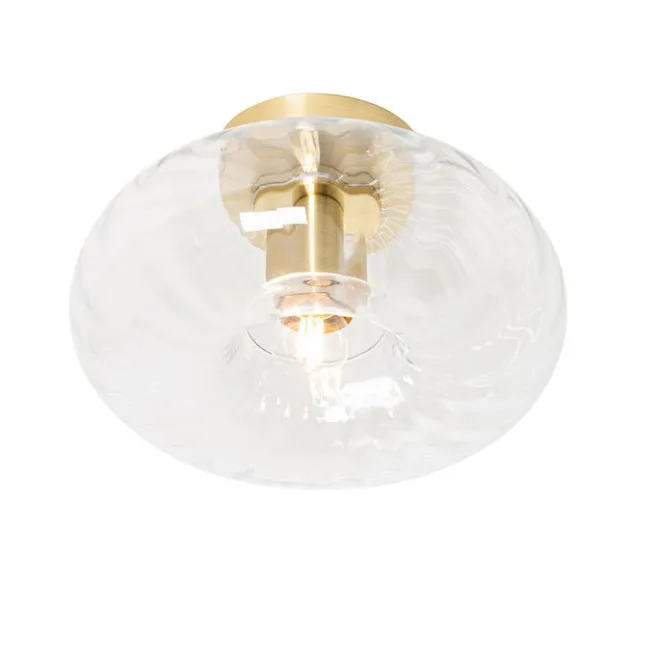 QAZQA Smarte Deckenleuchte Gold mit Glas inkl. Wifi P45 - Ayesha