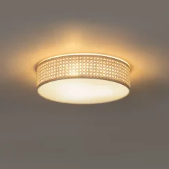 QAZQA Smarte Deckenleuchte Rattan 40 cm 3-flammig inkl. 3 Wifi P45 - Tromma