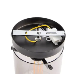 QAZQA Smarte Deckenleuchte schwarz mit Rauchglas inkl. Wifi ST64 - Dome