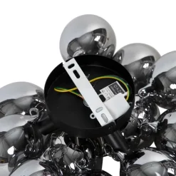 QAZQA Smarte Deckenleuchte schwarz mit Rauchglas 3-flammig inkl. 3 WiFi G9 - Uvas