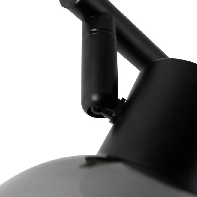 QAZQA Smarte Deckenleuchte schwarz mit Rauchglas inkl. 4 WiFi P45 - Vidro