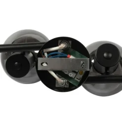 QAZQA Smarte Deckenleuchte schwarz mit Rauchglas inkl. 4 WiFi P45 - Vidro