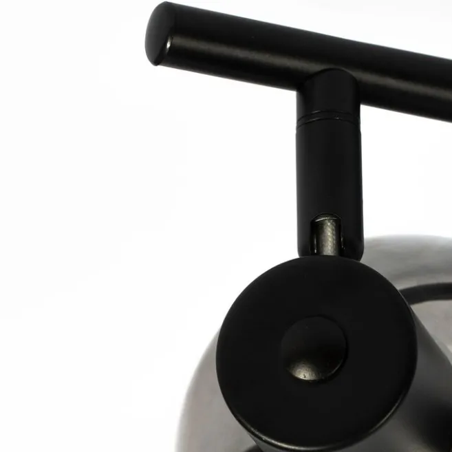 QAZQA Smarte Deckenleuchte schwarz mit Rauchglas inkl. 2 WiFi P45 - Vidro