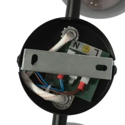 QAZQA Smarte Deckenleuchte schwarz mit Rauchglas inkl. 2 WiFi P45 - Vidro