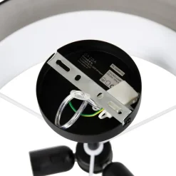 QAZQA Smarte Deckenleuchte schwarz mit weiß 50 cm inkl. 3 WiFi A60 - Drum Duo