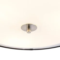 QAZQA Smarte Deckenleuchte schwarz mit weiß 50 cm inkl. 3 WiFi A60 - Drum Duo