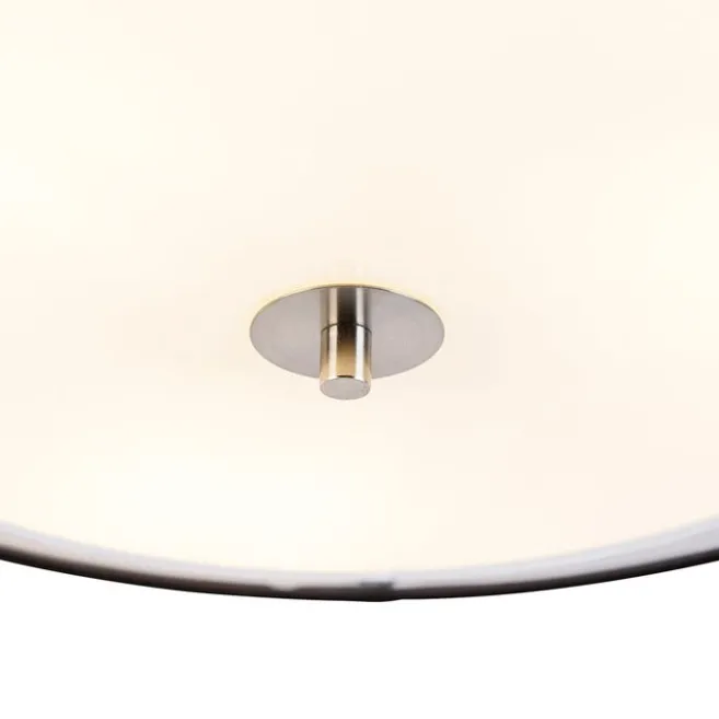 QAZQA Smarte Deckenleuchte schwarz mit weiß 50 cm inkl. 3 WiFi A60 - Drum Duo