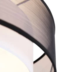 QAZQA Smarte Deckenleuchte schwarz mit weiß 50 cm inkl. 3 WiFi A60 - Drum Duo