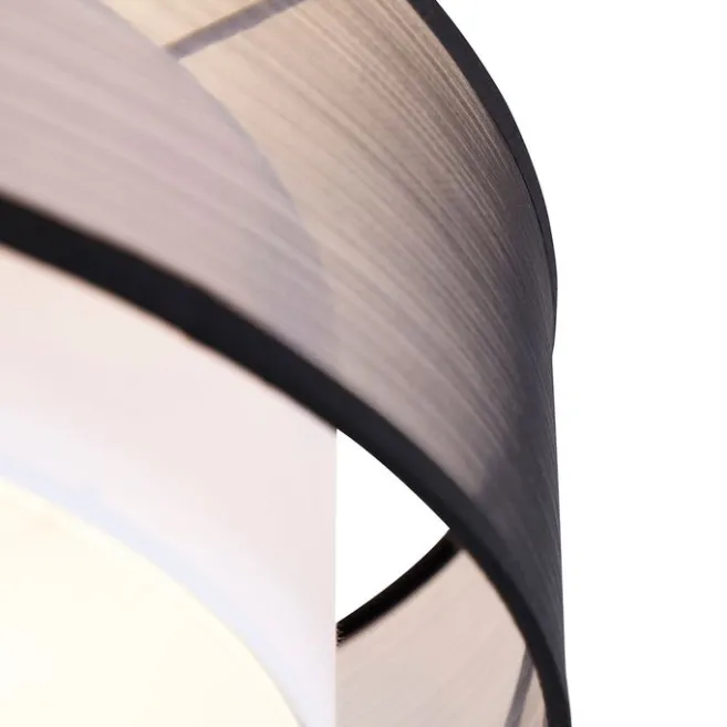 QAZQA Smarte Deckenleuchte schwarz mit weiß 50 cm inkl. 3 WiFi A60 - Drum Duo