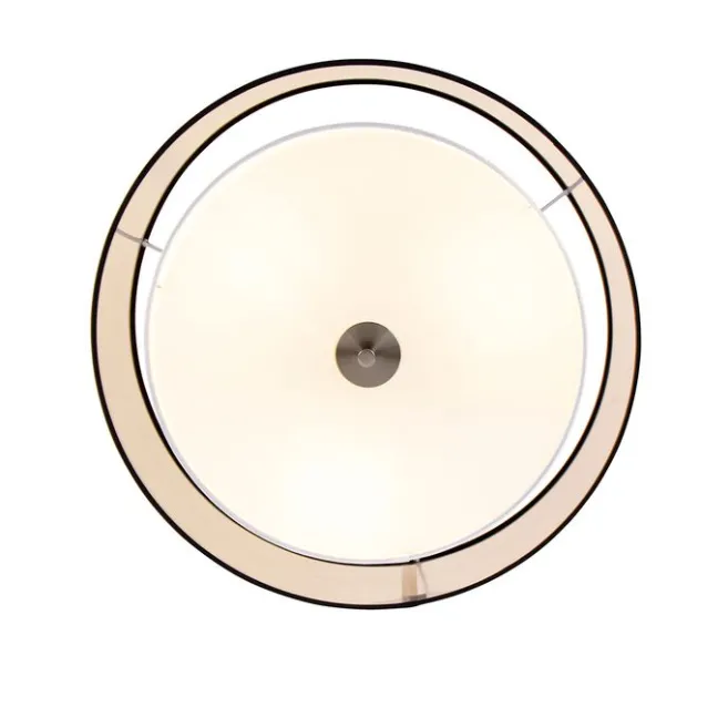 QAZQA Smarte Deckenleuchte schwarz mit weiß 50 cm inkl. 3 WiFi A60 - Drum Duo