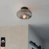 QAZQA Smarte Deckenleuchte Schwarz mit Rauchglas inkl. WiFi P45 - Ayesha