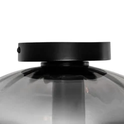 QAZQA Smarte Deckenleuchte Schwarz mit Rauchglas inkl. WiFi P45 - Ayesha