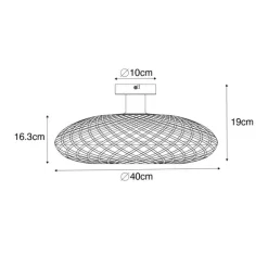 Kinder QAZQA Smarte Deckenleuchte Schwarz Bambus 40 cm inkl. Wifi A60 - Ostrava