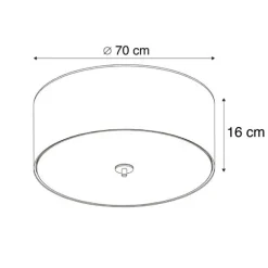 QAZQA Smarte Deckenleuchte Taupe 70 cm inkl. 6 Wifi A60 - Drum Jute