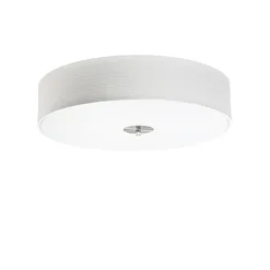 QAZQA Smarte Deckenleuchte Weiß 50cm inkl. 4 Wifi A60 - Drum Jute