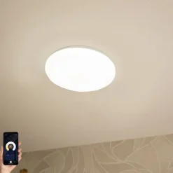 Kinder QAZQA Smarte Deckenleuchte weiß 38 cm Sterneffekt inkl. LED mit Fernbedienung - Extrema