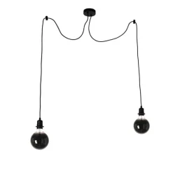 QAZQA Smarte Hängelampe schwarz inkl. 2 WiFi G125 - Cava