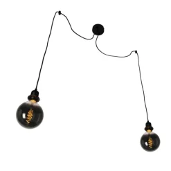 QAZQA Smarte Hängelampe schwarz inkl. 2 WiFi G125 - Cava