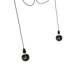 QAZQA Smarte Hängelampe schwarz inkl. 2 WiFi G125 - Cava