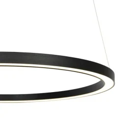 QAZQA Smarte Hängelampe schwarz 60 cm inkl. LED und RGBW - Girello