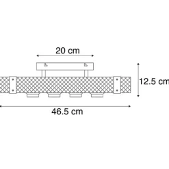 QAZQA Smarte Industrie-Deckenleuchte Holz mit Stahl inkl. 4 WiFi A60 - Reena