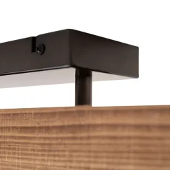 QAZQA Smarte Industrie-Deckenleuchte Holz mit Stahl inkl. 4 WiFi A60 - Reena