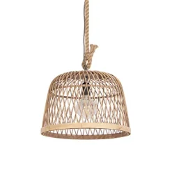 QAZQA Smarte ländliche Hängelampe Rattan inkl. Wifi G125 Lichtquelle - Calamus