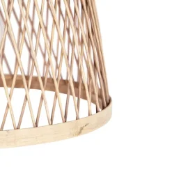 QAZQA Smarte ländliche Hängelampe Rattan inkl. Wifi G125 Lichtquelle - Calamus