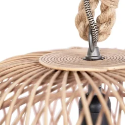 QAZQA Smarte ländliche Hängelampe Rattan inkl. Wifi G125 Lichtquelle - Calamus