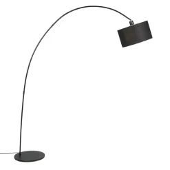QAZQA Smarte moderne Bogenlampe schwarz inkl. WiFi G95 - Vinossa