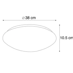 QAZQA Smarte moderne Deckenleuchte weiß 38 cm inkl. LED und RGB - Iene