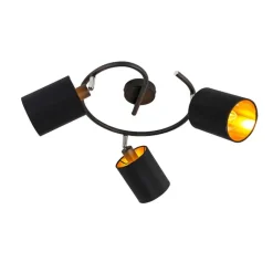 QAZQA Smarte moderne Deckenleuchte schwarz inkl. 3 WiFi B35 - Lofty