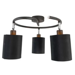 QAZQA Smarte moderne Deckenleuchte schwarz inkl. 3 WiFi B35 - Lofty