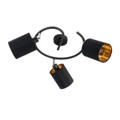 QAZQA Smarte moderne Deckenleuchte schwarz inkl. 3 WiFi B35 - Lofty