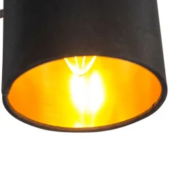 QAZQA Smarte moderne Deckenleuchte schwarz inkl. 3 WiFi B35 - Lofty