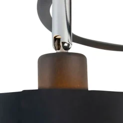 QAZQA Smarte moderne Deckenleuchte schwarz inkl. 3 WiFi B35 - Lofty