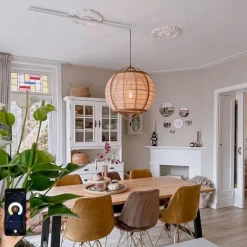 Kinder QAZQA Smarte Pendelleuchte braun 50 cm inkl. Wifi G95 - Pascal