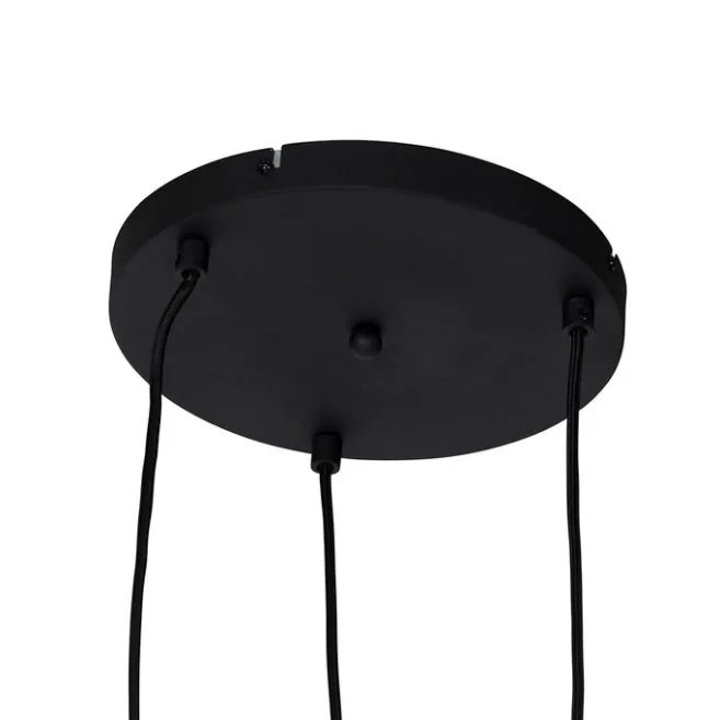 QAZQA Smarte Pendelleuchte Schwarz mit Rauchglas inkl. 3 Wifi A60 - Wallace