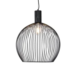 QAZQA Smarte runde Hängelampe schwarz 50 cm inkl. Wifi G95 - Dos