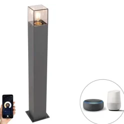 QAZQA Smarte Steh-Außenleuchte Anthrazit 70 cm inkl. WLAN P45 - Dänemark