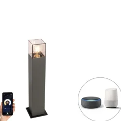 QAZQA Smarte Steh-Außenleuchte Anthrazit 50 cm inkl. WLAN P45 - Dänemark